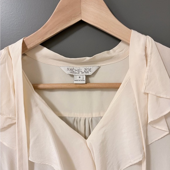 Silk Cream Ruffle Blouse - Picture 4 of 4